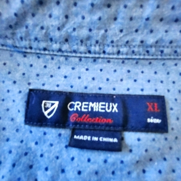 Cremieux mens lightweight blue polka dot long sleeve button-down size X-Large - Picture 4 of 6